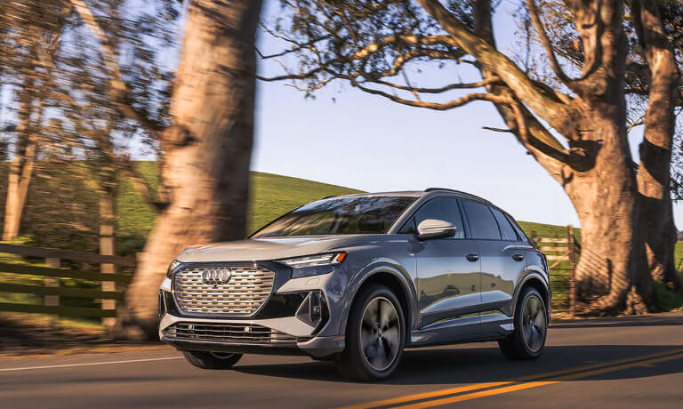 2025 Audi Q4 e-tron Exterior On Wooded Road