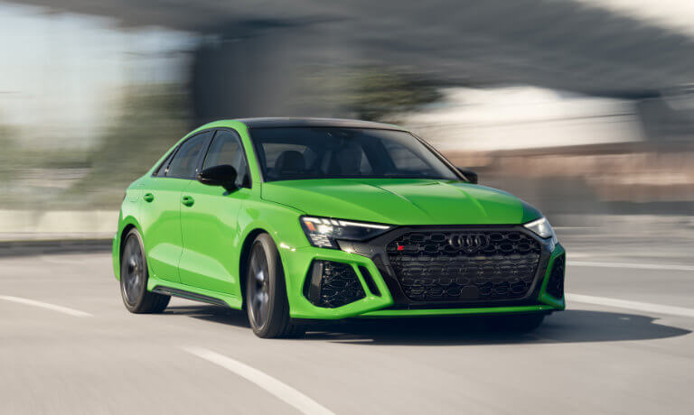 2023 Audi RS 3 Exterior Driving On Blurred Curve