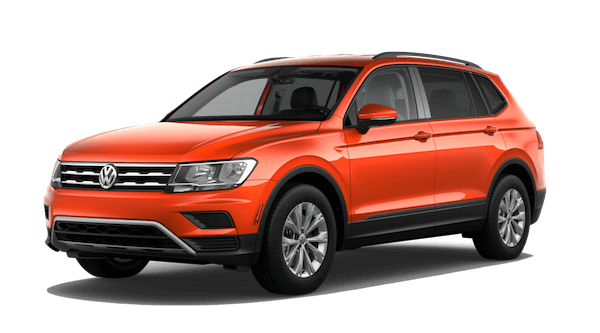 2019 Volkswagen Tiguan S An orange 2019 Volkswagen Tiguan S