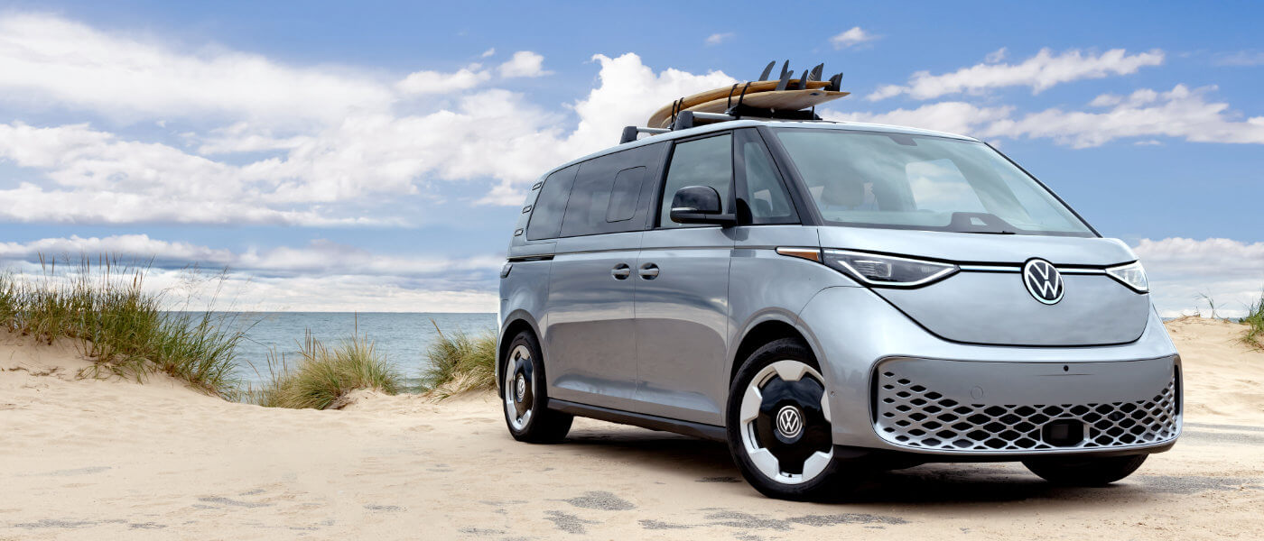 2025 Volkswagen ID. Buzz Exterior On Beach With Surfboards