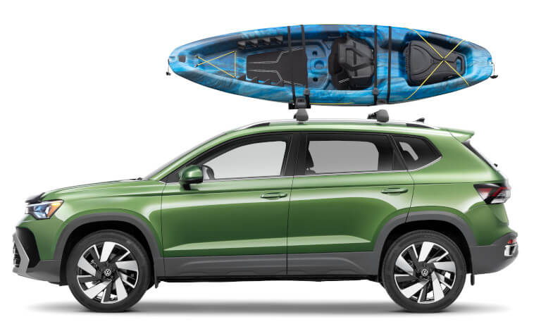 2025 VW Taos Exterior Side With Kayak On Top