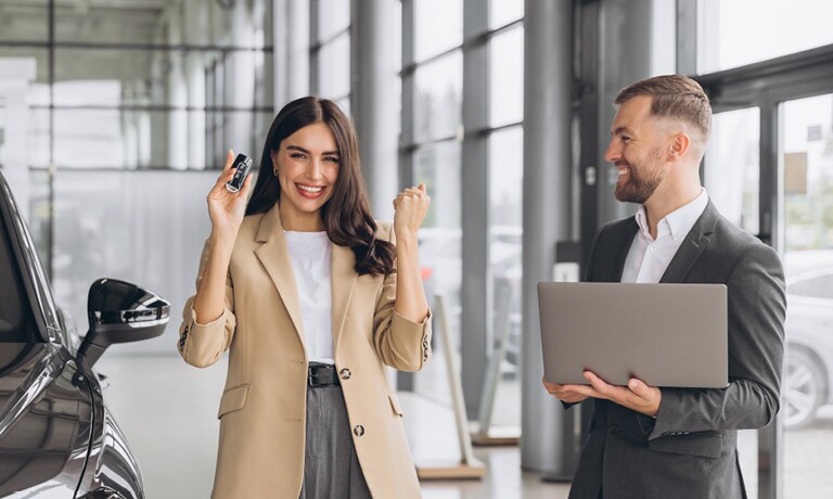 Woman excited to get keys