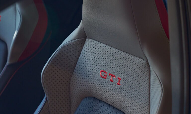 2026 Volkswagen Golf GTI Interior Detail Front Seat Embroidery