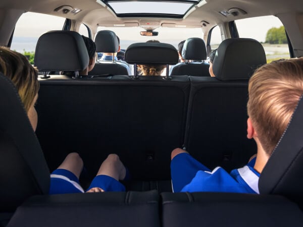 2019 Volkswagen Atlas Kids in a VW Atlas going to a soccer game