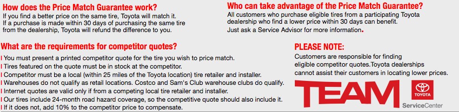 Tire Price Match Guarantee