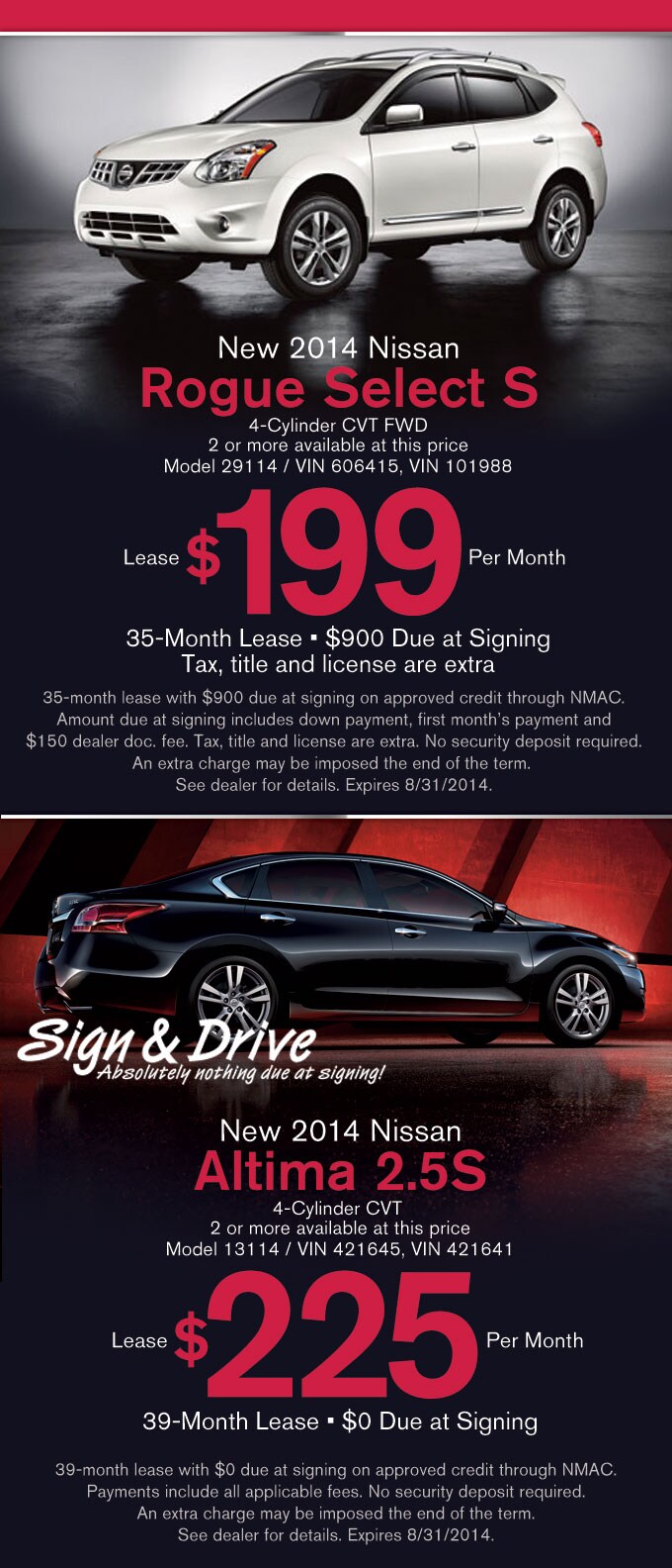 Rogue & Altima Lease Rogue & Altima Lease