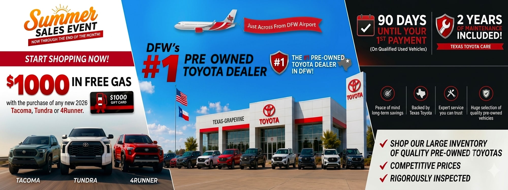 Texas Toyota of Grapevine is DFW's #1 pre-owned Toyota dealer
