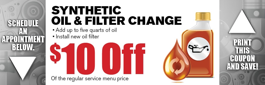 Money Saving Auto Service Coupon from Texas Toyota of Grapevine TX for Synthetic Oil & Filter Change
