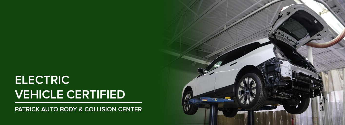 We Are Electric Vehicle Certified' message, showcasing a sleek electric vehicle and modern design elements.