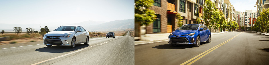2017 Toyota Camry and 2017 Toyota Corolla