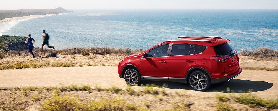 2017 Toyota RAV4 driving on ocean coast