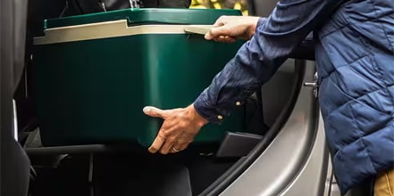 center console rear cubby bin
