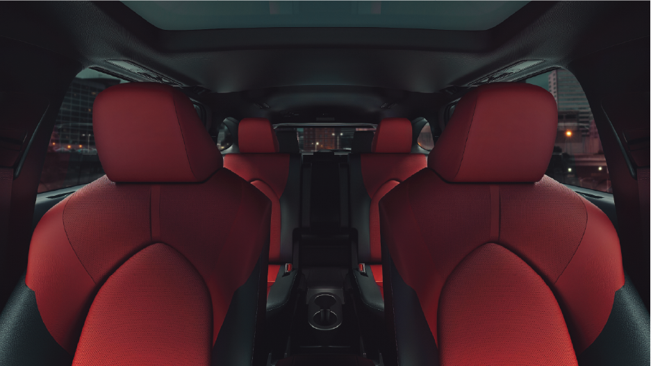 2022 Highlander XSE - 2-Tone Red Interior Seats.png