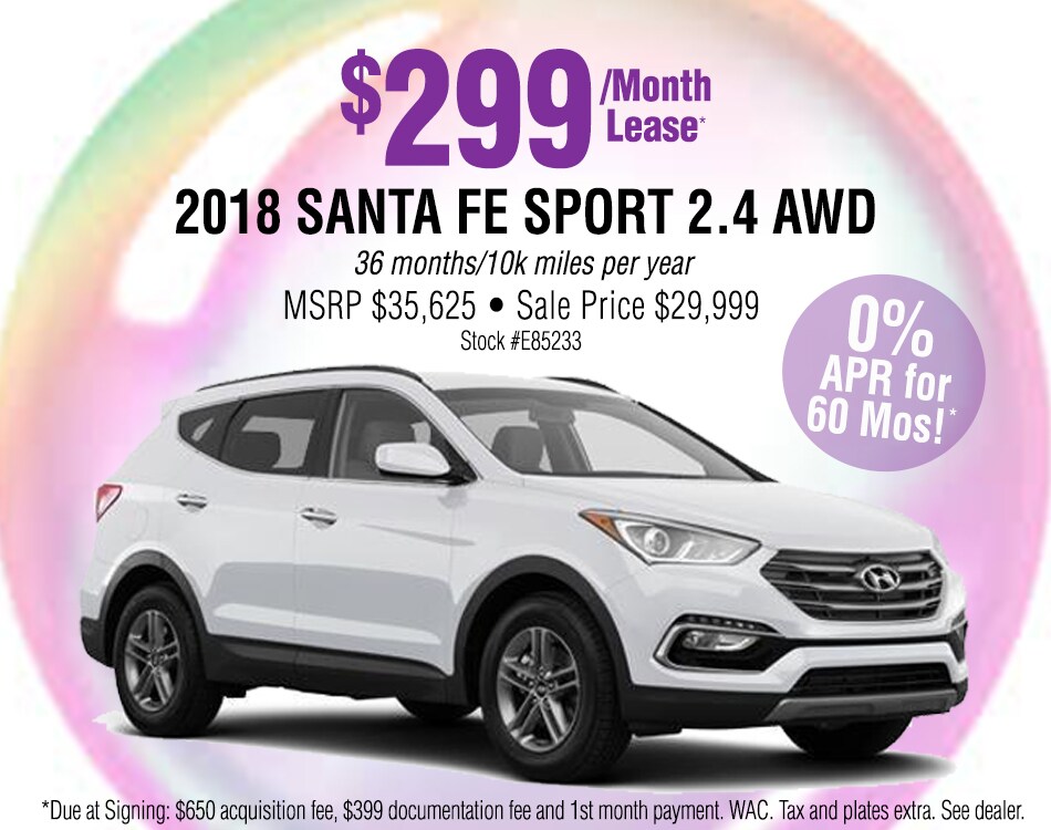 $299/Month Lease Santa Fe Sport