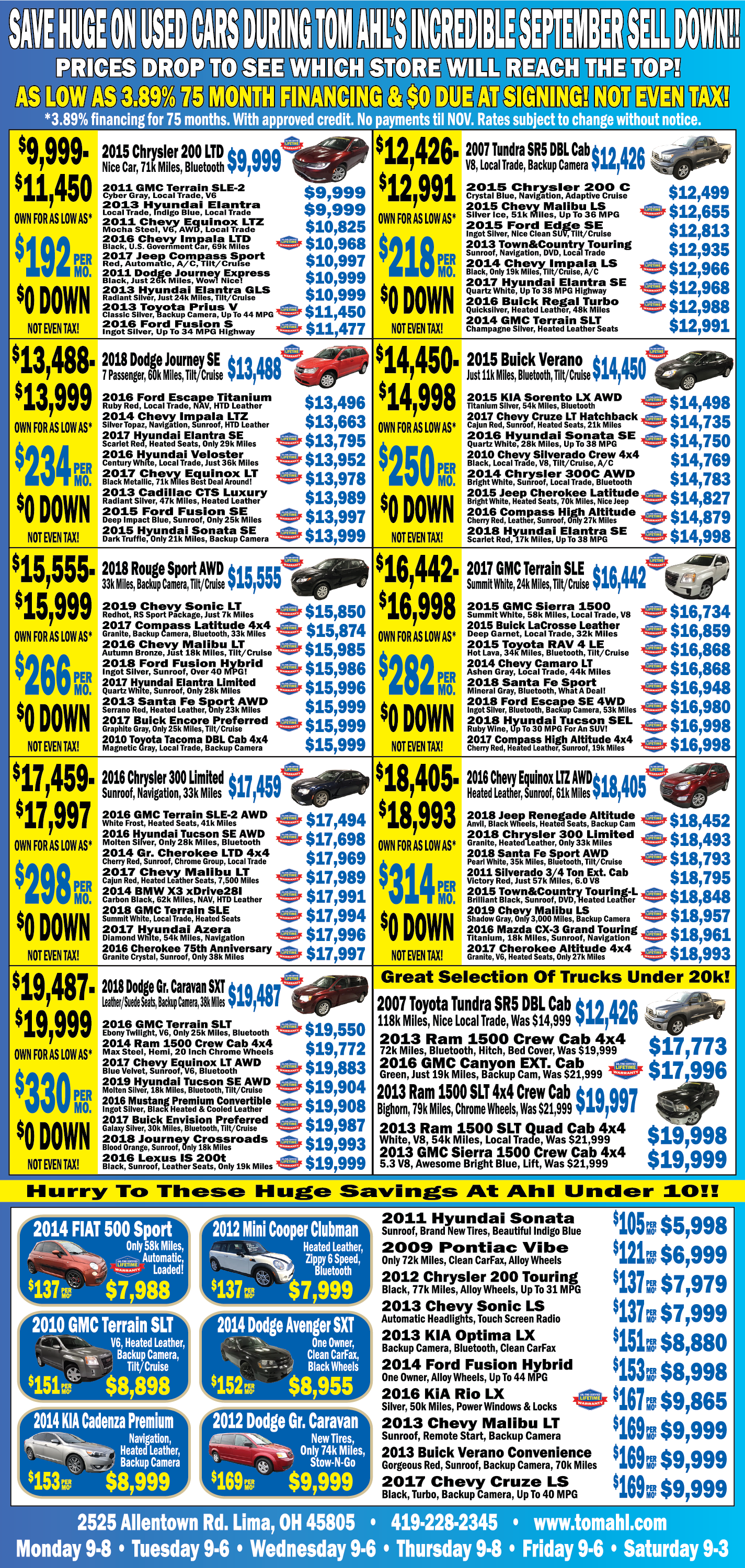 Tom Ahl Newspaper Ad