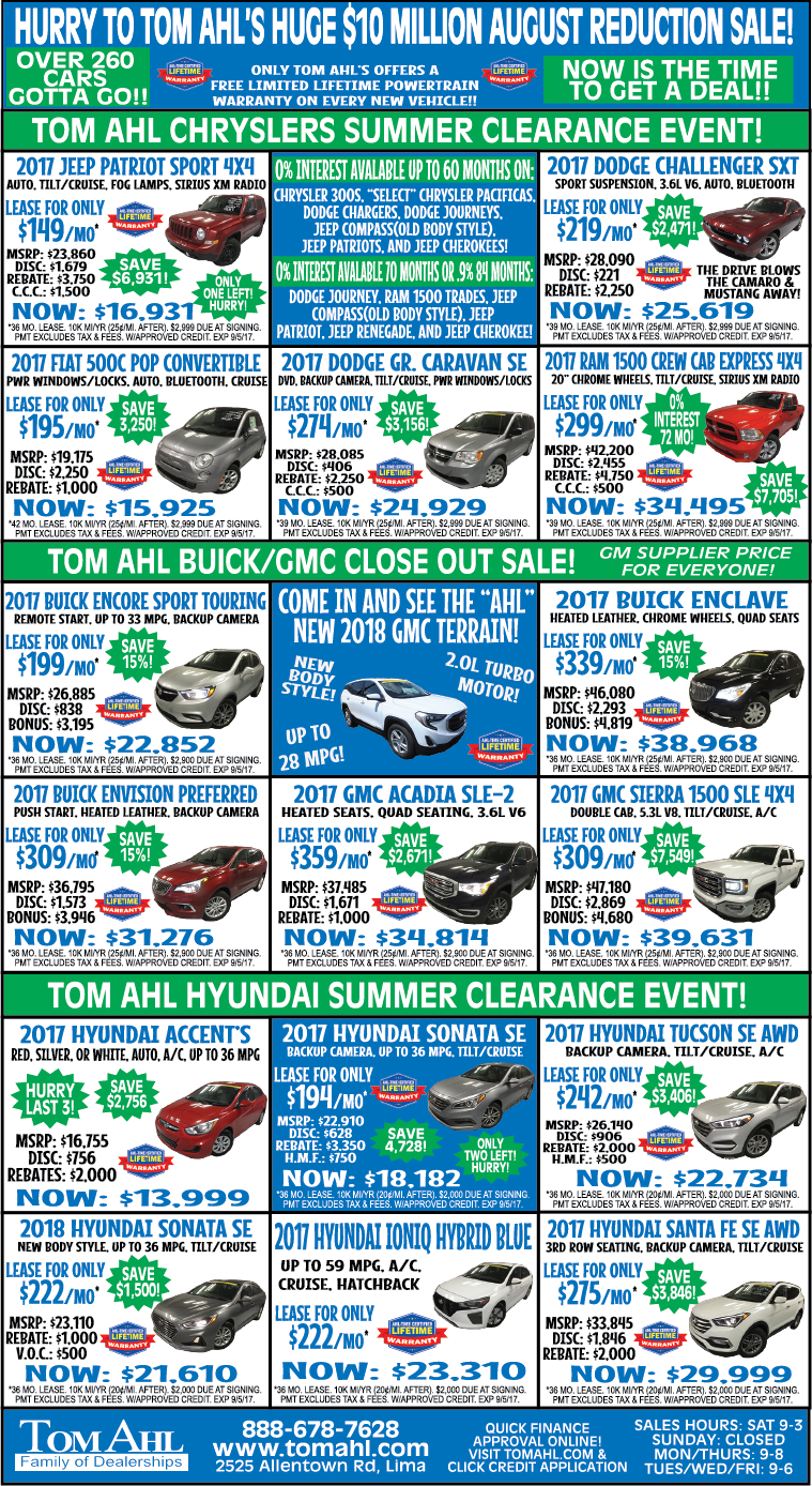 Tom Ahl Newspaper New Car