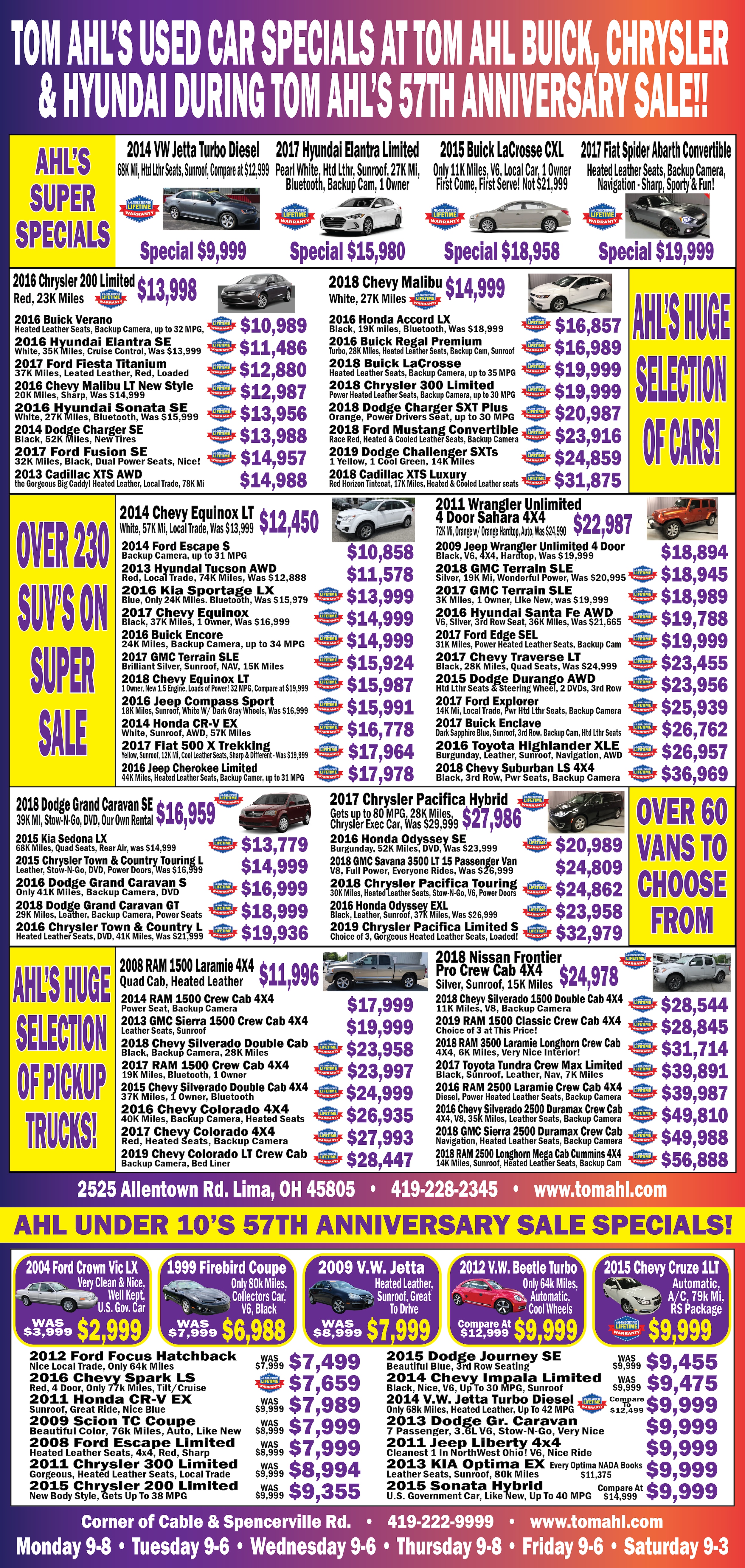 Tom Ahl Newspaper Ad