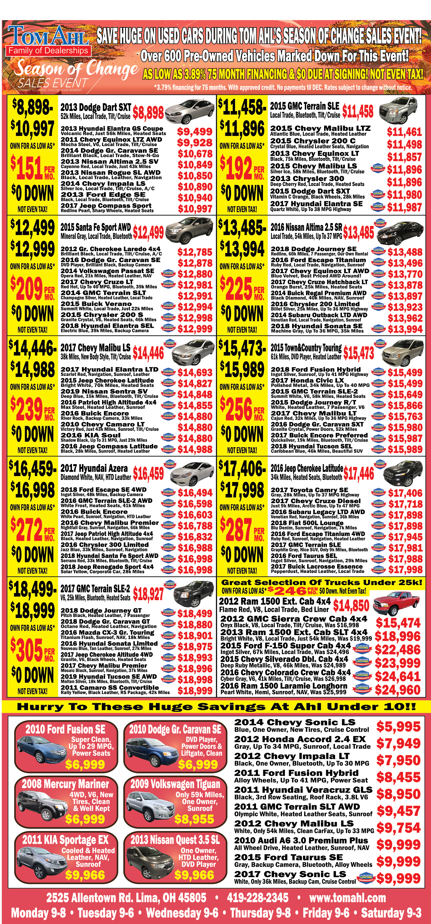 Tom Ahl Newspaper Ad