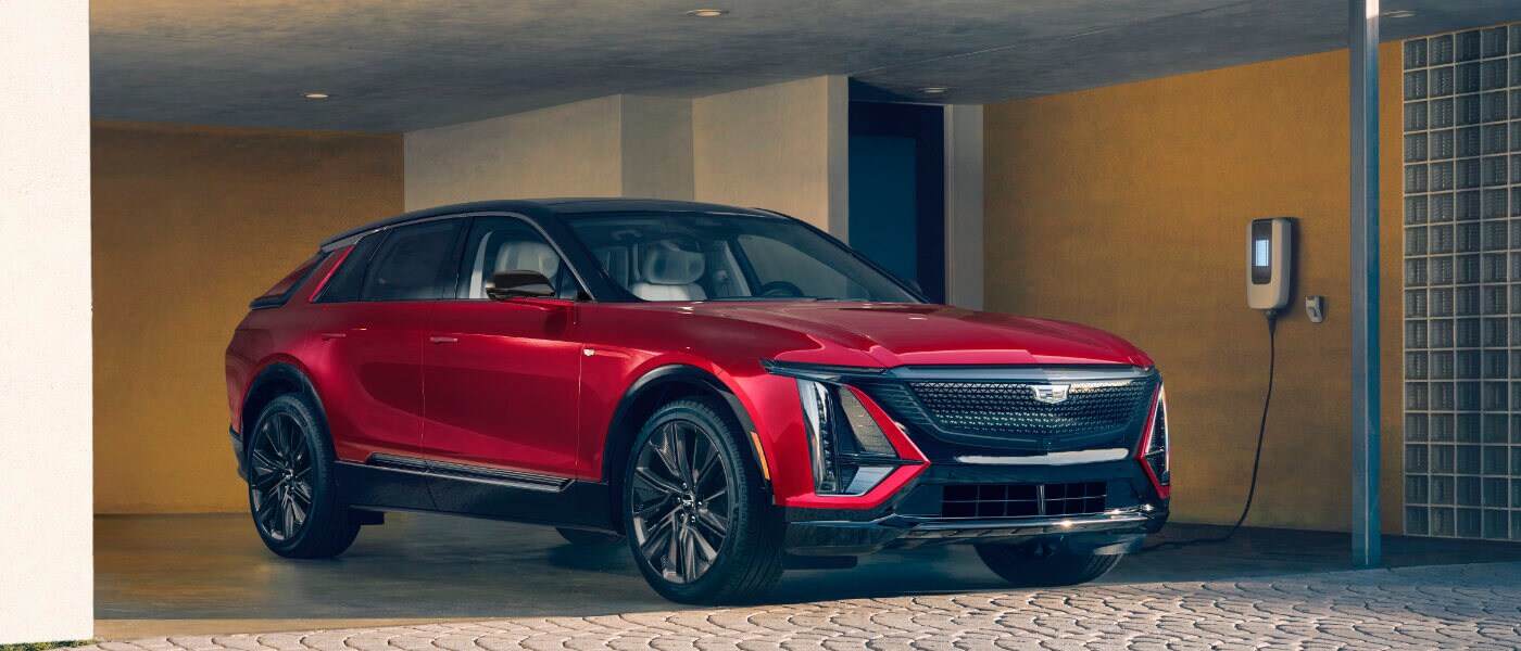 2025 Cadillac LYRIQ charging in a garage
