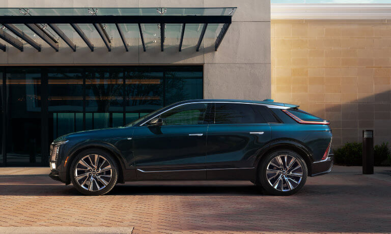 2025 Cadillac LYRIQ side view outside building