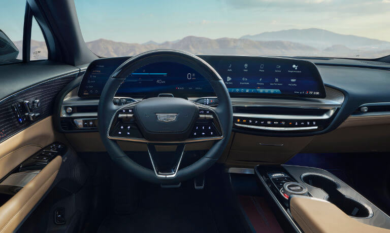 2025 Cadillac LYRIQ dash and driver's wheel