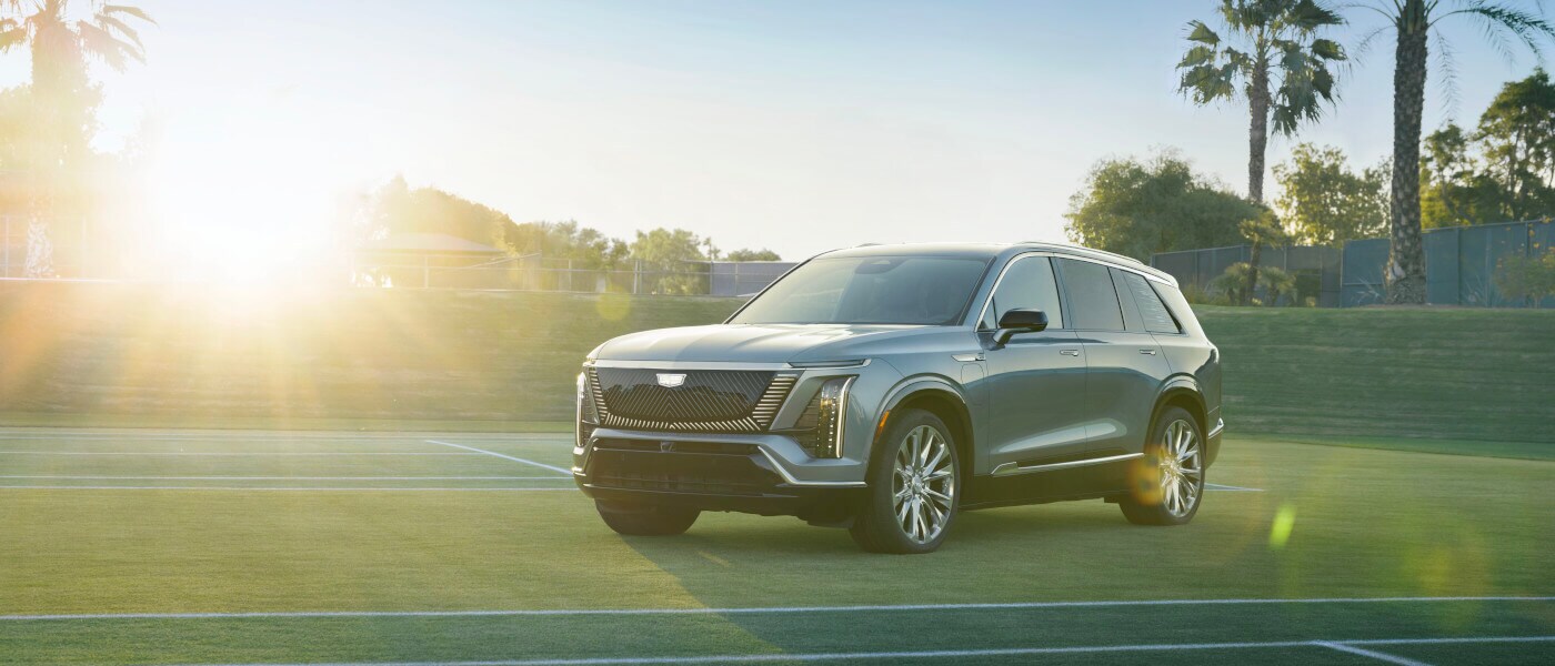2026 Cadillac VISTIQ in field at sunrise