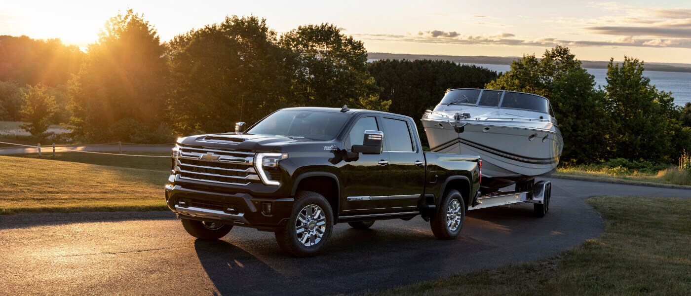 2025 Chevy Silverado 2500 towing a boat
