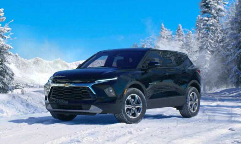 2025 Chevy Blazer driving in the snow