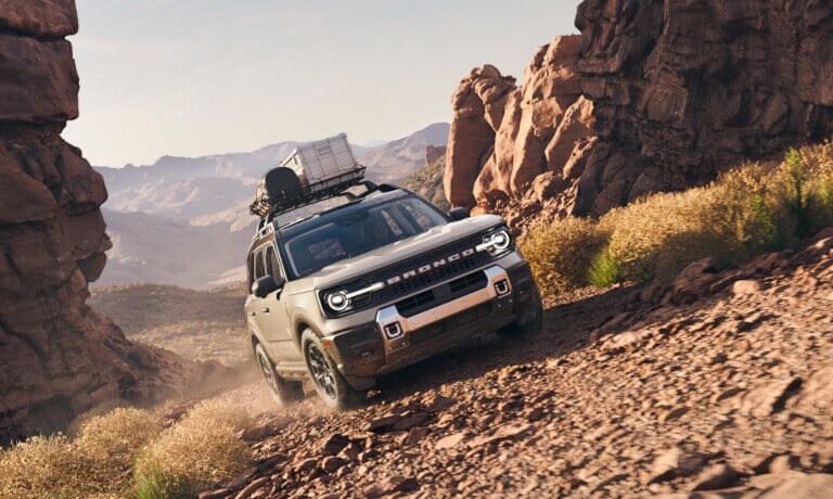 2025 Ford Bronco Sport Exterior Driving Up Rocky Path