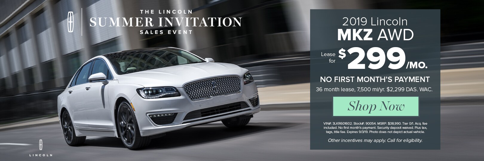 Tom Masano Lincoln Summer Invitation Sales Event MKZ