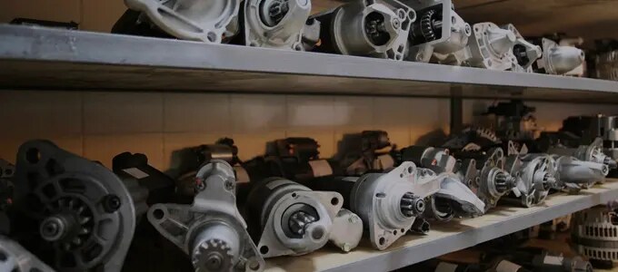 Recycled Parts used at TommyCar Collision Shelves of used parts
