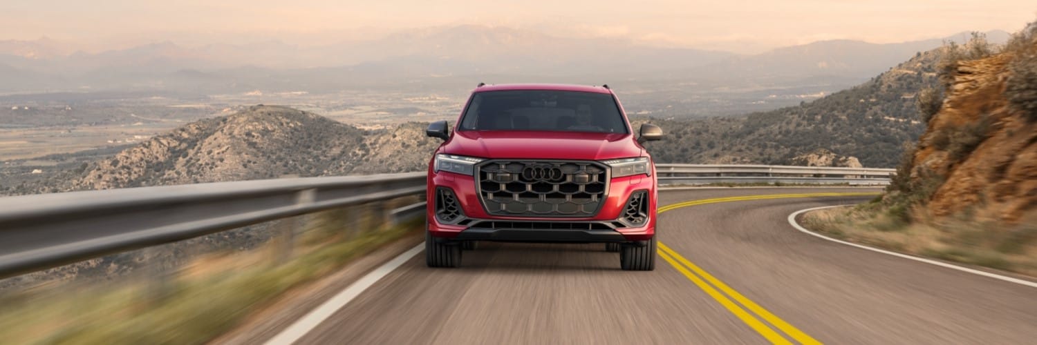 Audi SQ7 Audi SQ7 driving on a curvy mountain highway