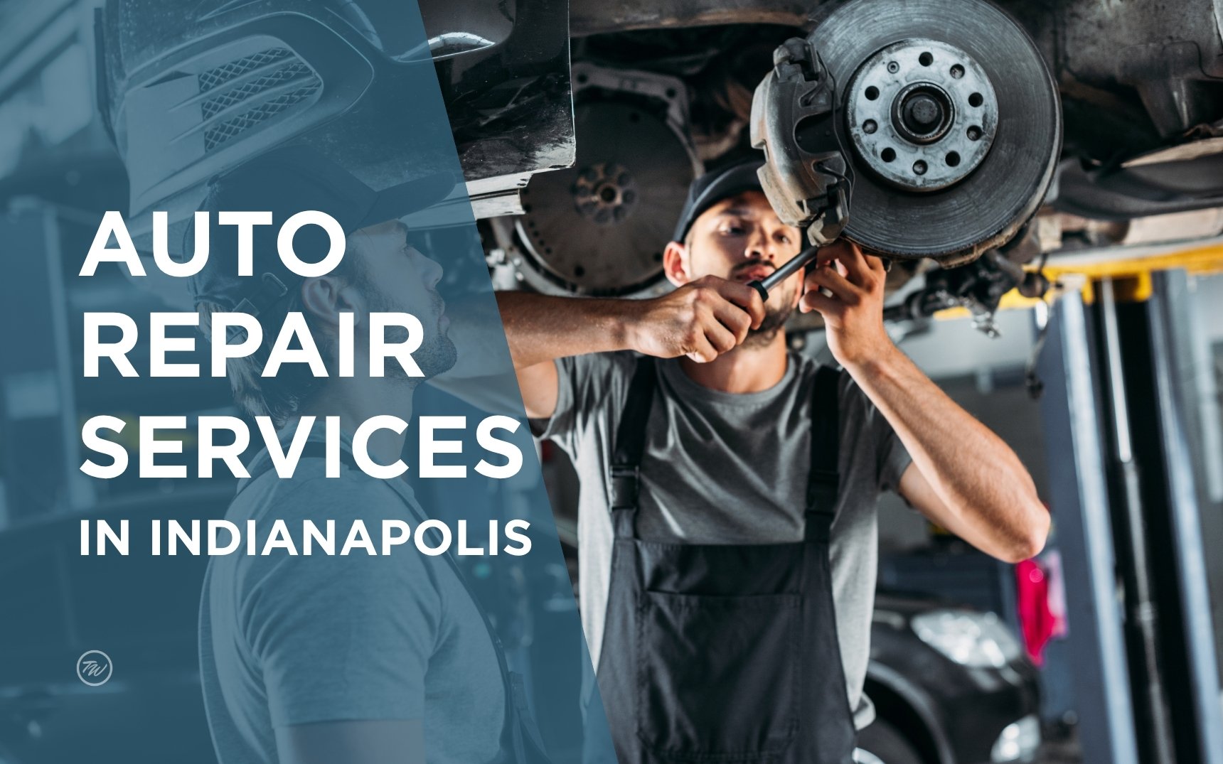 Factory-trained auto mechanics performing auto repair services at a Tom Wood service center in Indianapolis Indiana
