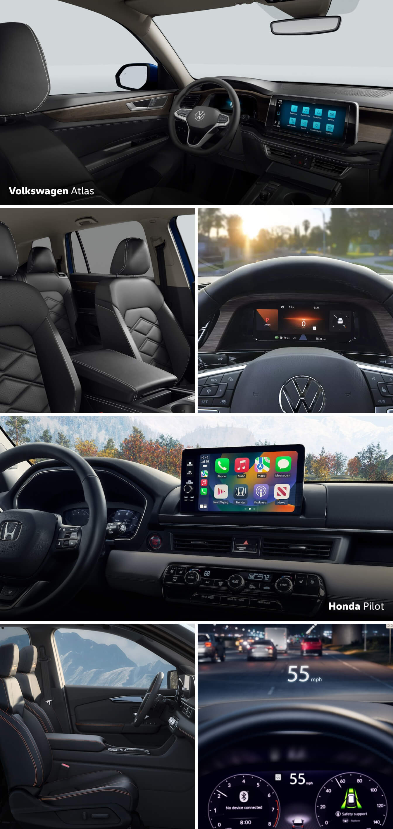 2025 VW Atlas vs. Honda Pilot: Technology & Features