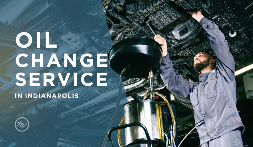 Oil change service at a Tom Wood dealership service center near Indianapolis
