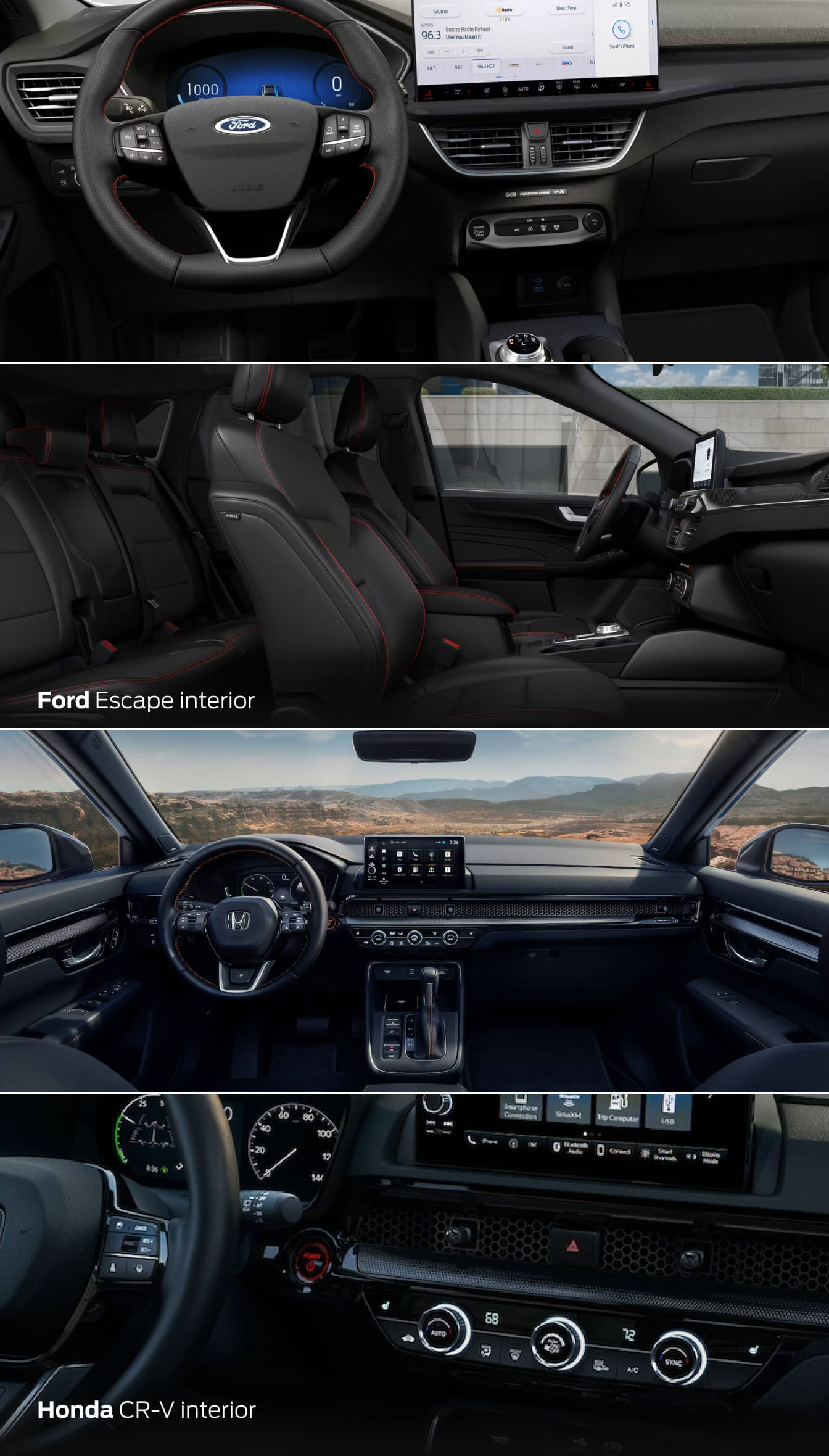 Ford Escape vs. Honda CR-V Interior & Technology