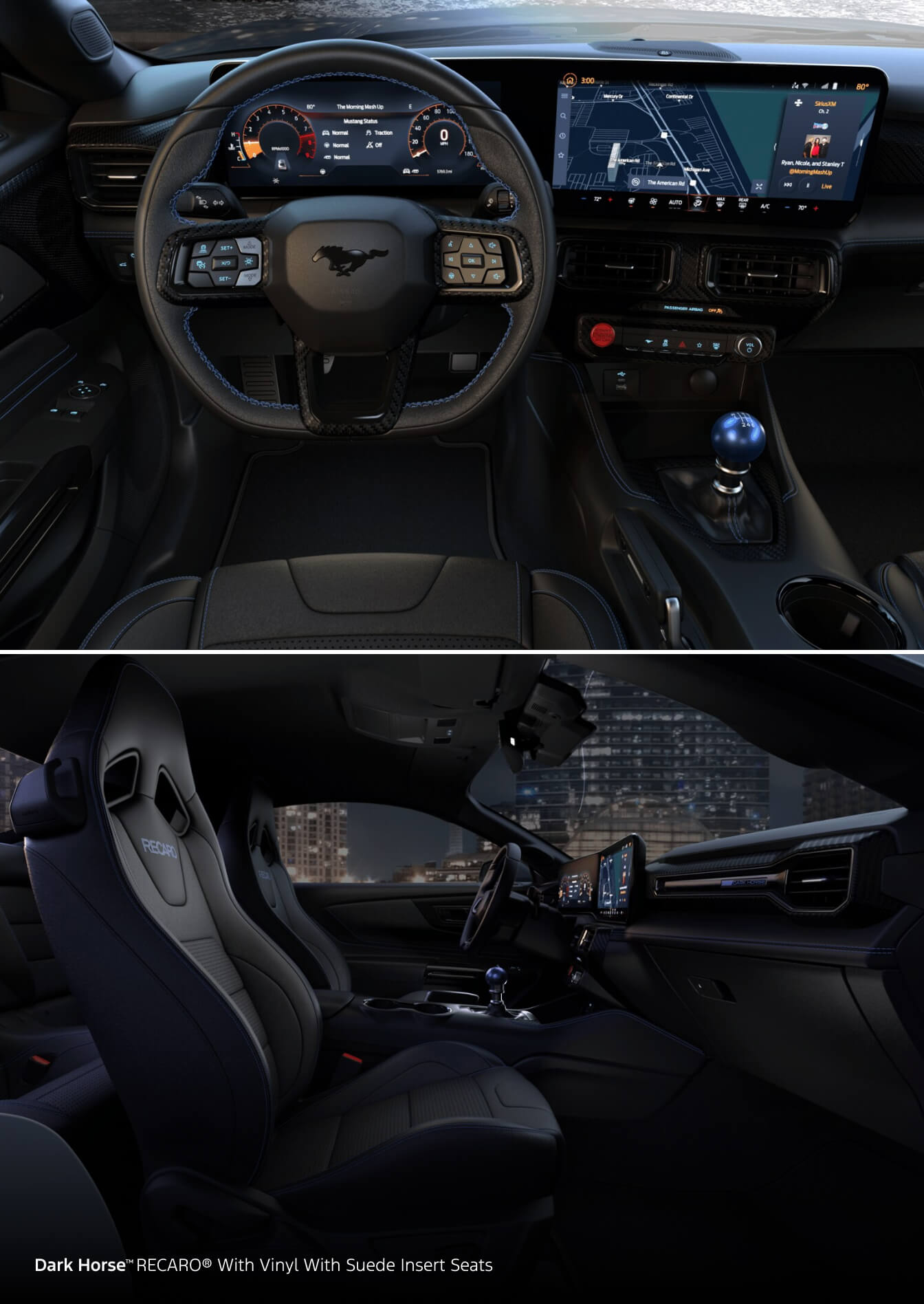 Ford Mustang Dark Horse Dashboard and Suede Seats