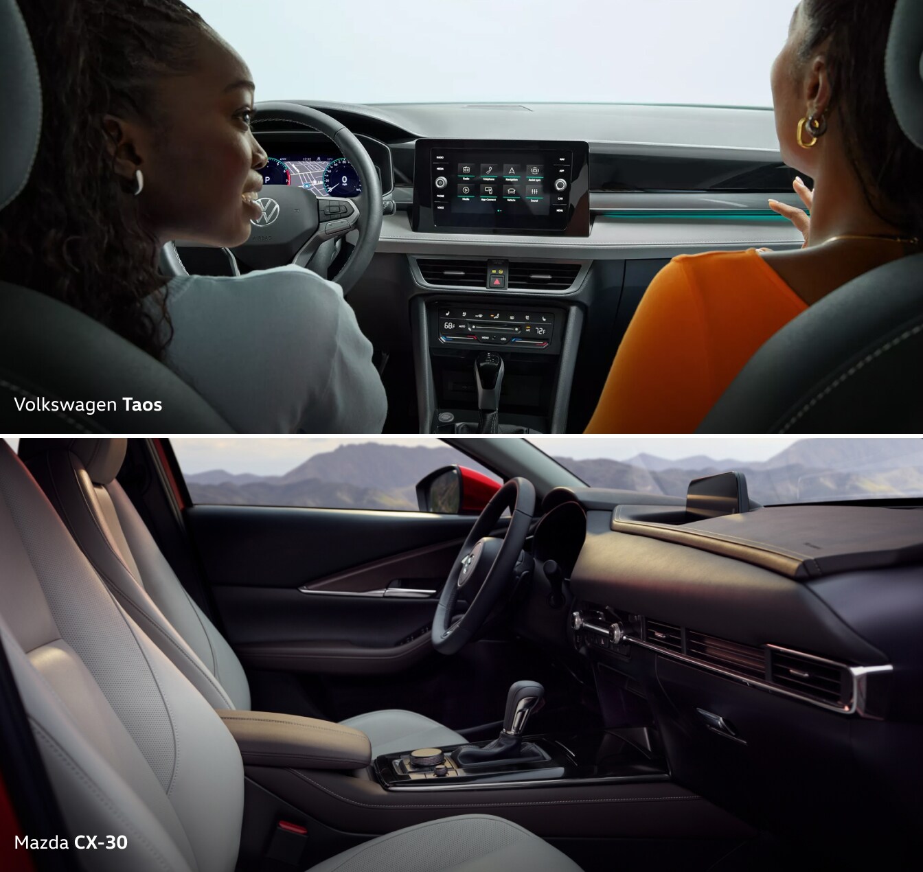 Mazda CX-30 vs. Volkswagen Taos Interior & Features