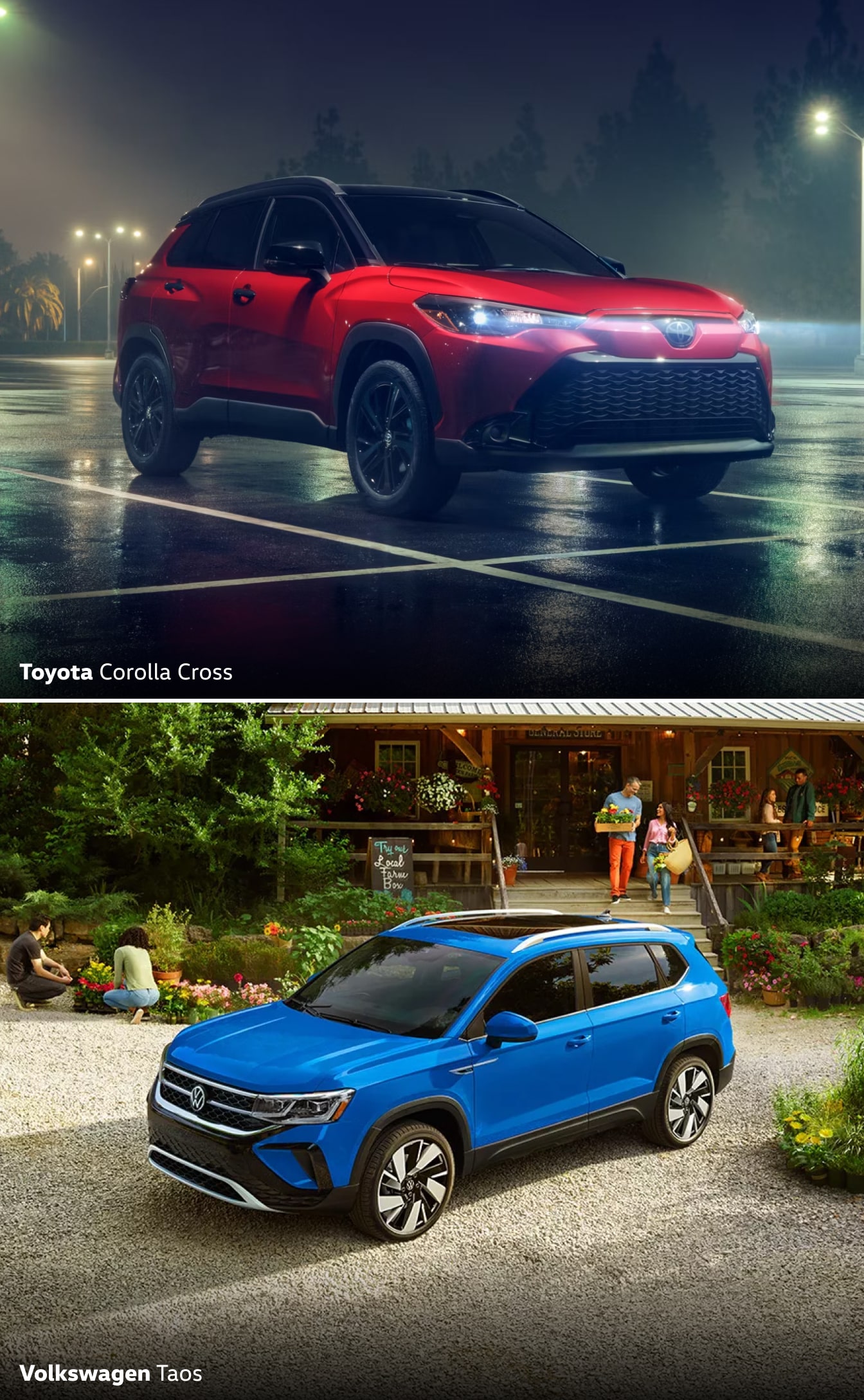Volkswagen Taos vs. Toyota Corolla Cross: Dimensions & Cargo Space