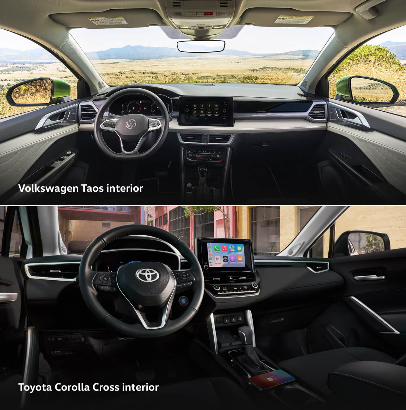 Volkswagen Taos vs. Toyota Corolla Cross: Interior & Packages