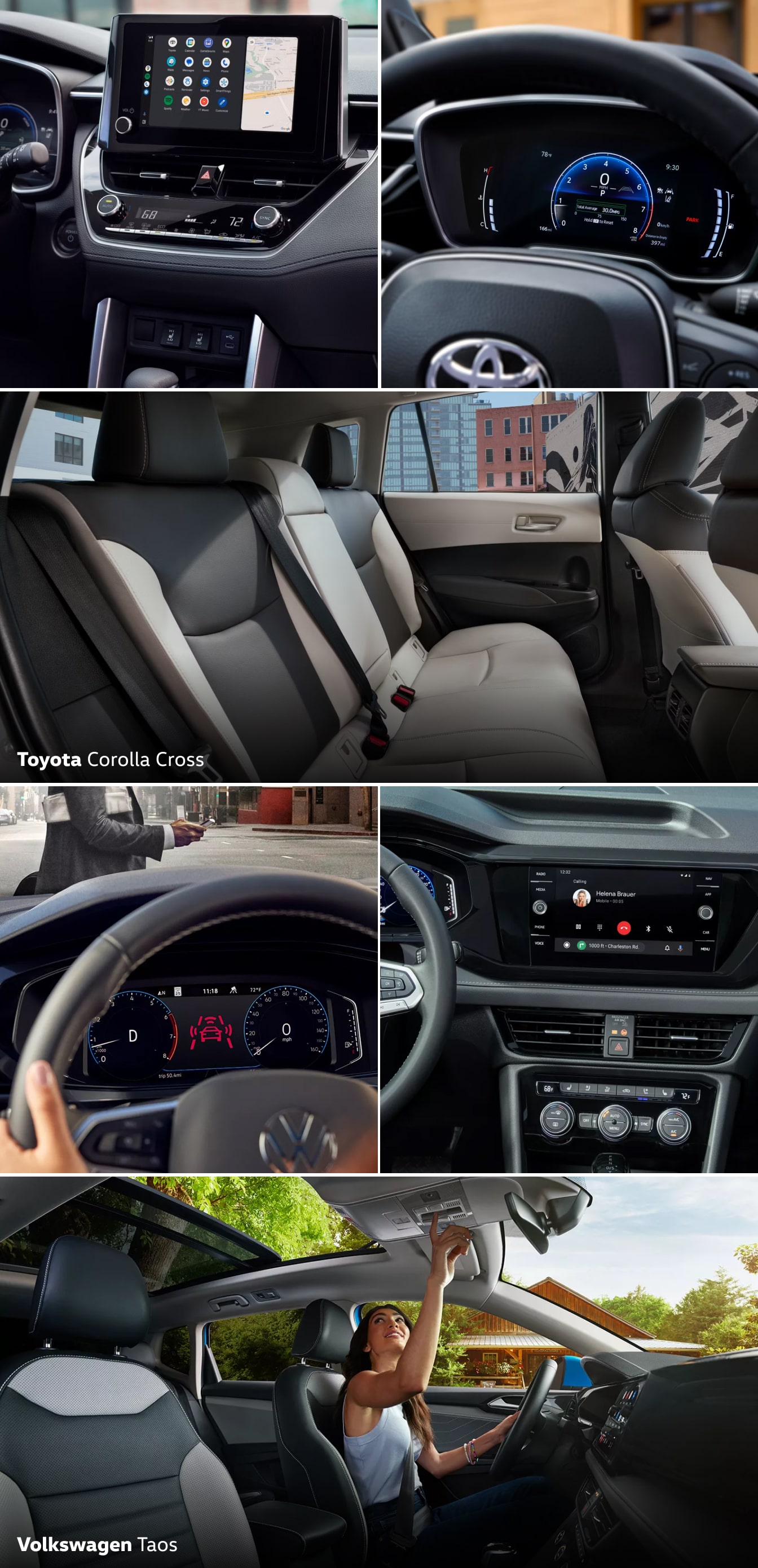 Volkswagen Taos vs. Toyota Corolla Cross: Interior & Packages