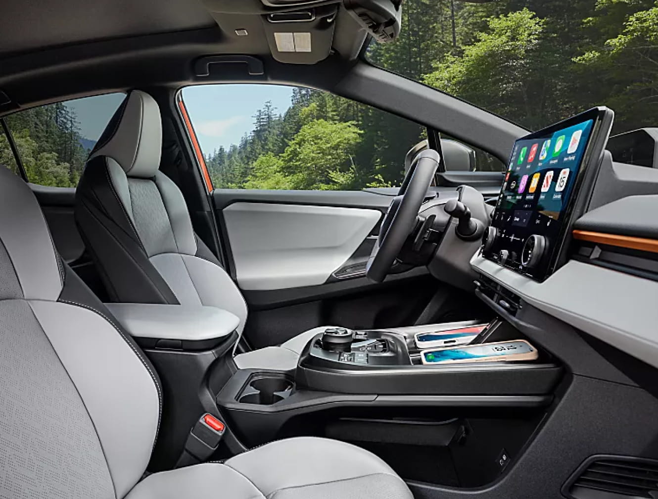 2026 Subaru Uncharted interior with sleek gray upholstery.