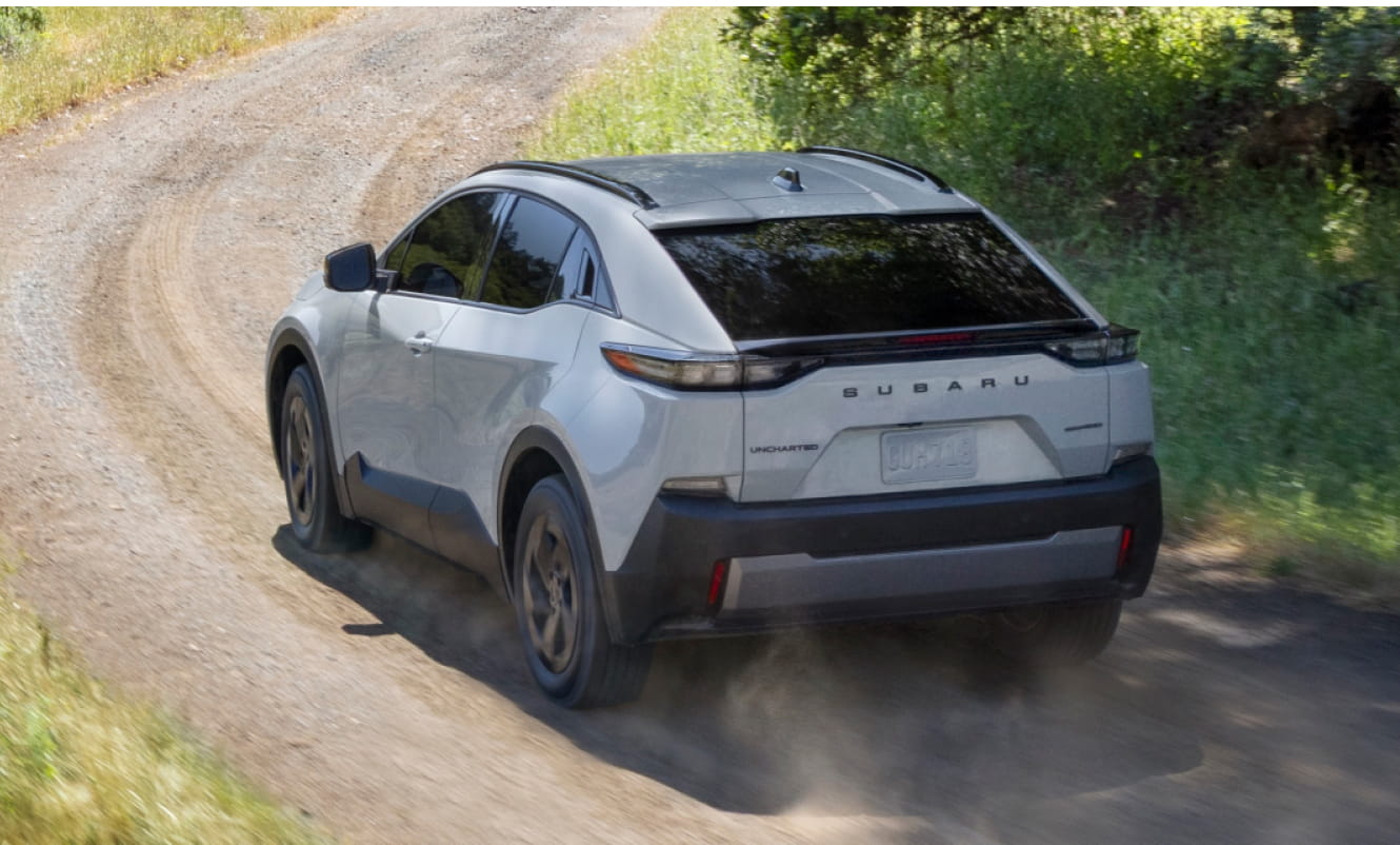 A 2026 Subaru Uncharted on a winding dirt road.
