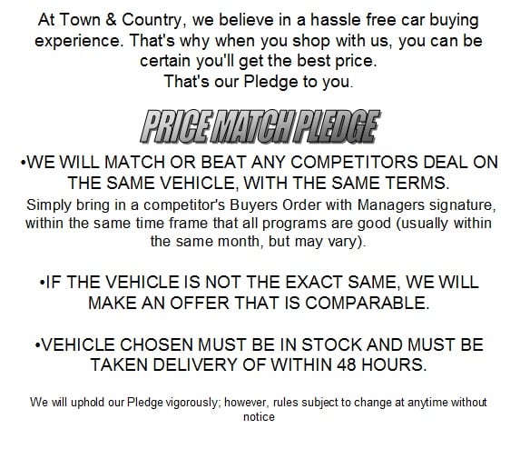 Town & Country Price Match Pledge