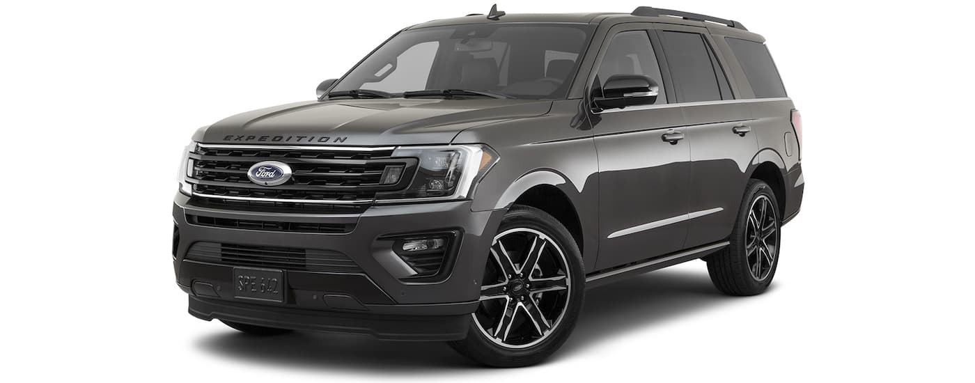 Town and Country Ford 2021 Ford Expedition Overview.jpg A gray 2021 Ford Expedition is angled left.