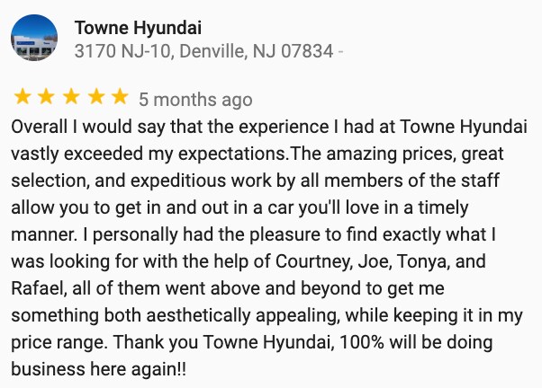 Customer Review From Towne Hyundai