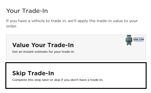 Value Your Trade-In Screenshot of Value Your Trade-In section of Digital Retailing Tool