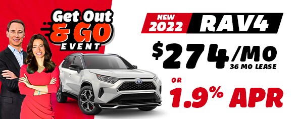 New 2022 RAV4 $274/mo for 36mo lease OR 1.9% APR