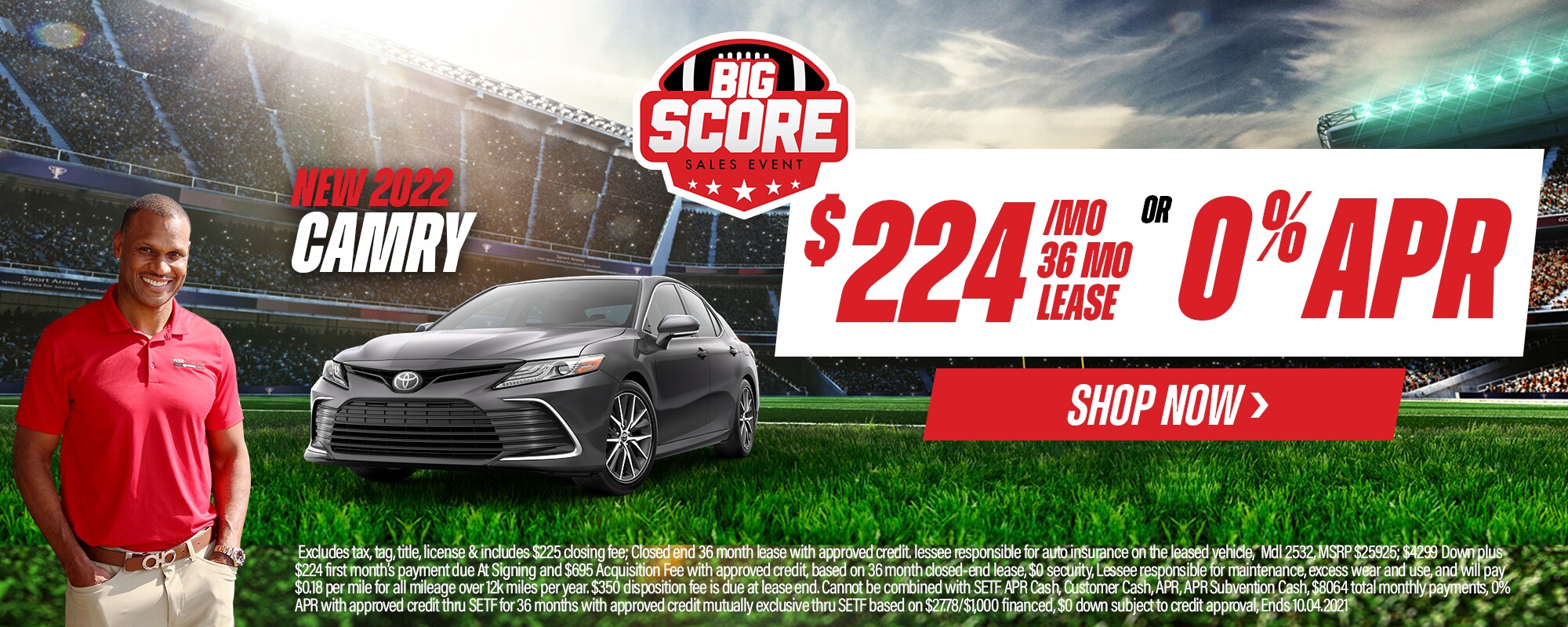 New 2022 Camry $224/mo for 36mo lease OR 0% APR