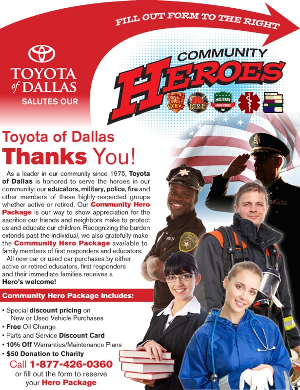 Toyota of Dallas Community Heroes Package